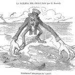 Fuentes: La Jornada - Imagen: Dibujo satírico publicado en 1896 en el diario catalán La Campana de Gràcia, criticando la actitud de Estados Unidos hacia Cuba.