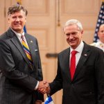El presidente chileno, José Antonio Kast, junto al vicesecretario de Estado de EE.UU., Christopher Landau, en un encuentro bilateral en Chile. 12 de febrero de 2026 X / Minrel_Chile