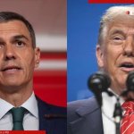 El presidente del gobierno español, Pedro Sánchez, fue el único mandatario en la cumbre de la OTAN que se mostró en desacuerdo ante las exigencias de Trump sobre el aumento al gasto militar. Fotos Europa Press y Afp