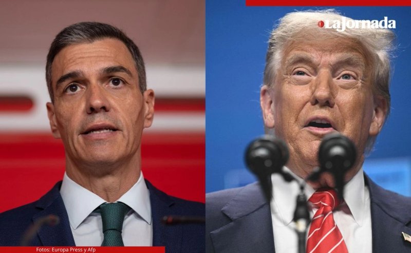 El presidente del gobierno español, Pedro Sánchez, fue el único mandatario en la cumbre de la OTAN que se mostró en desacuerdo ante las exigencias de Trump sobre el aumento al gasto militar. Fotos Europa Press y Afp