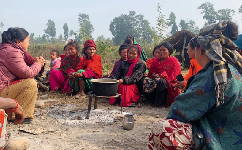 Encuentro de mujeres del pueblo Cherpang. Foto: Signe Leth / IWGIA.