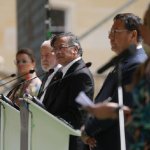 Mandatarios presentando Declaración de Bogotá. Foto: Presidencia de la República.