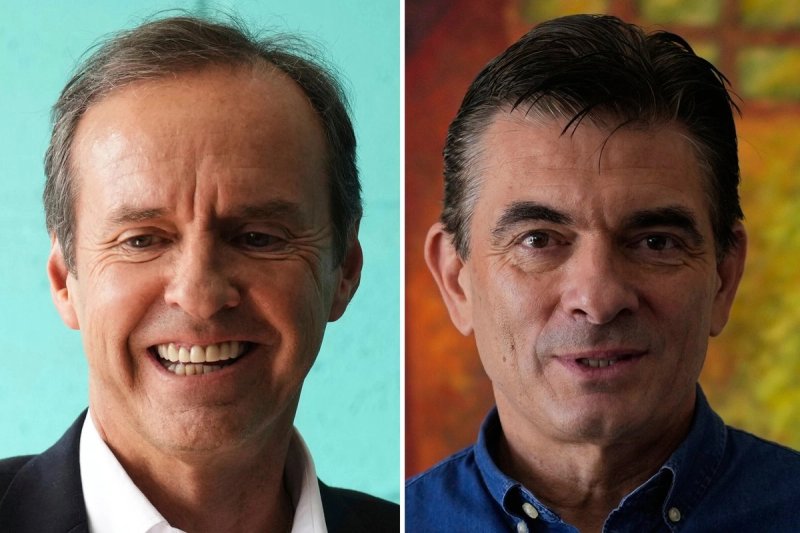 Los candidatos Jorge 'Tuto' Quiroga, de la alianza Libre (izquierda), y el centrista Rodrigo Paz, del Partido Demócrata Cristiano (derecha), comulgan con un “capitalismo para todos”. Foto Ap