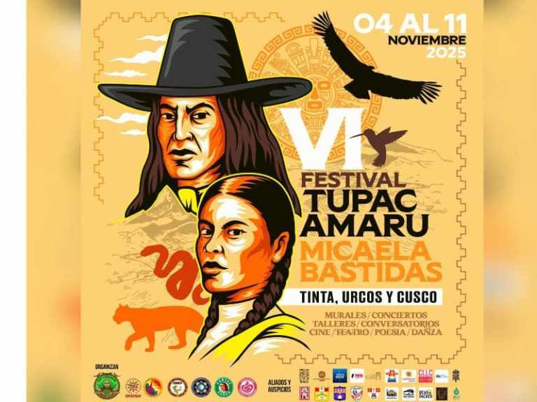 VI Festival Túpac Amaru y Micaela Bastidas se realizará del 4 al 11 de noviembre en Cusco, Tinta y Urcos