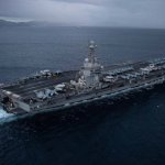 El portaaviones más grande del mundo, el USS Gerald R. Ford, en el estrecho de Gibraltar en 2024. Foto: X @CVN78_GRFord