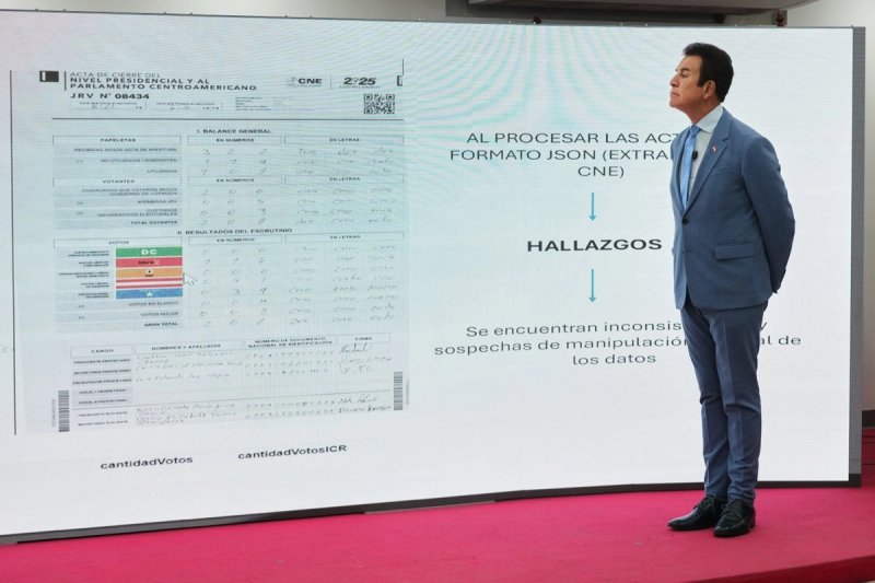 El recuento preliminar muestra que Nasry Asfura, del conservador Partido Nacional, solo 40 mil votos por delante de Salvador Nasralla, del centroderechista Partido Liberal. Casi 15 por ciento de las actas de escrutinio, que comprenden cientos de miles de votos, presentan "inconsistencias" y no han sido contabilizadas. Foto: Ap