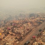 Imágenes aéreas de la devastación provocada por los incendios forestales en Penco, Chile. Anadolu / Gettyimages.ru