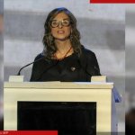 Francesca Albanese, relatora especial de la ONU para los territorios palestinos ocupados, durante la Cátedra Anual Nelson Mandela en Johannesburgo, Sudáfrica, el 25 de octubre de 2025. Foto: AFP