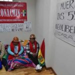 Piquete de huelga de hambre de las esposas de mineros. Foto: APG