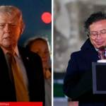 Donald Trump y Gustavo Petro. El mandatario estadounidense criticó al gobierno colombiano durante declaraciones sobre la situación en la región, mientras que Petro sigue al frente del gobierno de Colombia. Fotos: AP / Xinhua