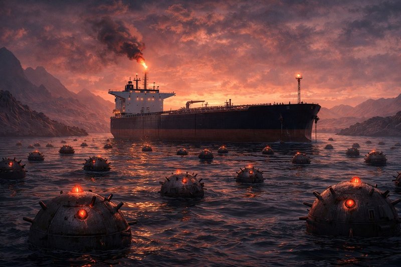 Minas en el Estrecho de Ormuz. Fuente de la imagen: Aquí Madrid.