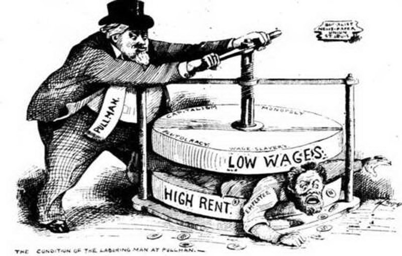 Fuentes: Nueva tribuna [Imagen: 'La condición del trabajador en Pullman' (Wikipedia)]