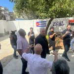 El presidente de Cuba, Miguel Díaz-Canel, durante su asistencia al V Coloquio Patria, celebrado en La Habana. Foto Luis Hernández Navarro