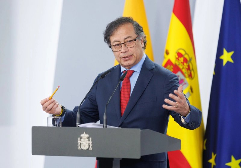 Gustavo Petro, presidente de Colombia, durante un discurso en el Palacio de la Moncloa, en Madrid, España, el 4 de mayo de 2023. Foto Europa Press