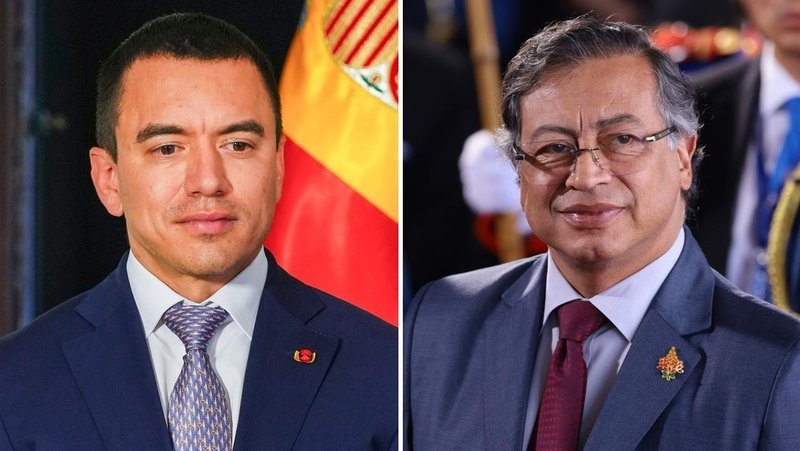 Daniel Noboa y Gustavo Petro, presidentes de Ecuador y Colombia, respectivamente Gettyimages.ru