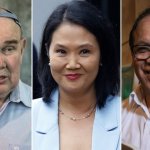 Rafael López Aliaga, Keiko Fujimori y Roberto Sánchez.