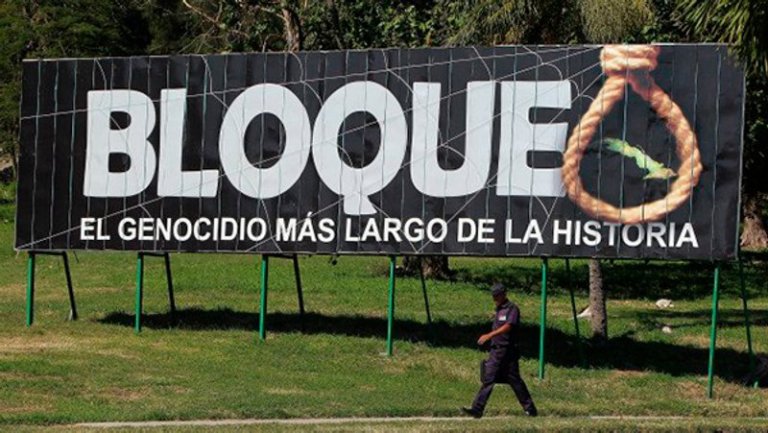 «¡Pongan fin al bloqueo genocida contra Cuba!»
