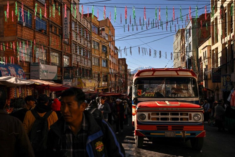 El centro de La Paz, Bolivia, el 22 de junio de 2026. Foto Afp