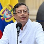 El presidente de Colombia, Gustavo Petro, habla tras emitir su voto durante las elecciones presidenciales en Bogotá el 31 de mayo de 2026. Foto: Afp