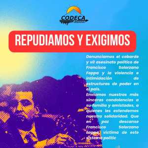 Repudio de CODECA por el asesinato de Francisco Solorzano Foppa